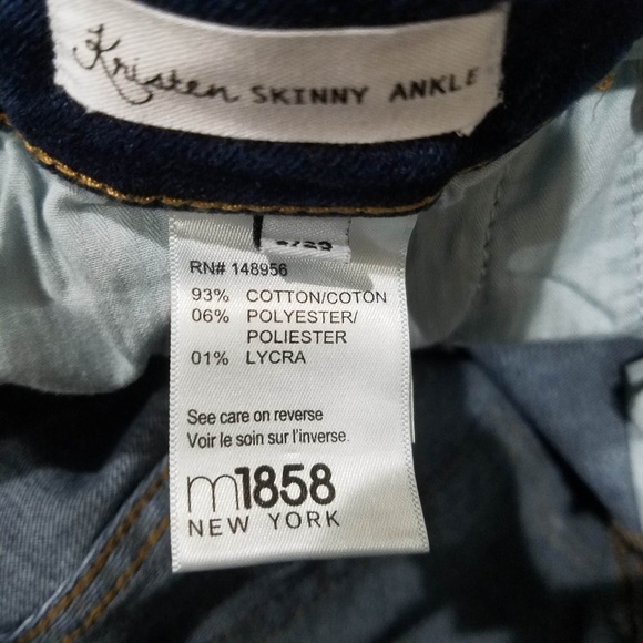 NWOT m1858 Kristen Skinny Ankle Womens Jeans 8 Vented Hem Stretch Denim Blue - Picture 5 of 6